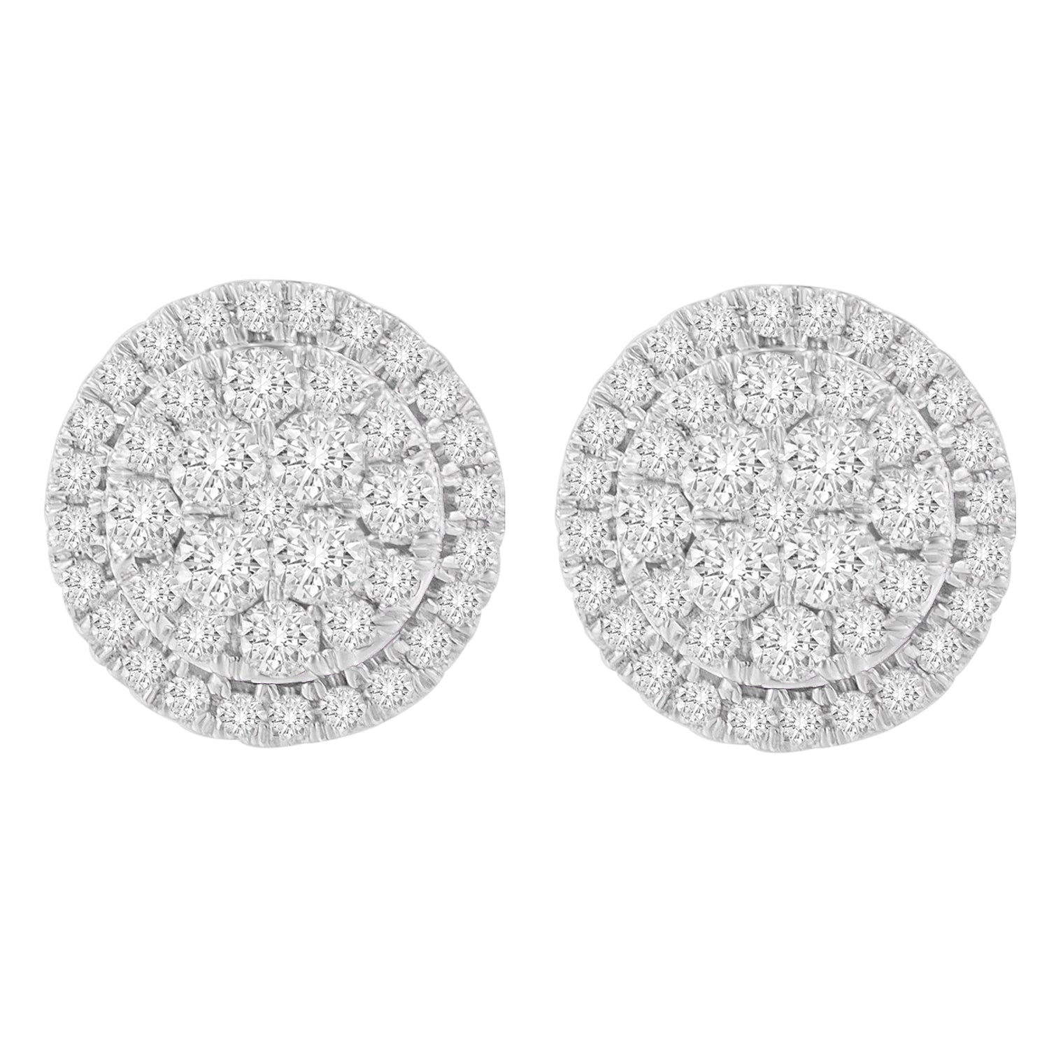 10K Yellow Gold Round Cut Diamond Earrings (1.5 cttw, H-I Color, I2-I3 Clarity) by Bids.com