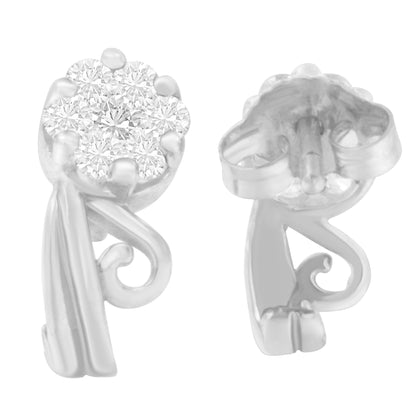 14K White Gold 1/2 cttw Round Cut Diamond Earrings (H-I, I1-I2) by Bids.com