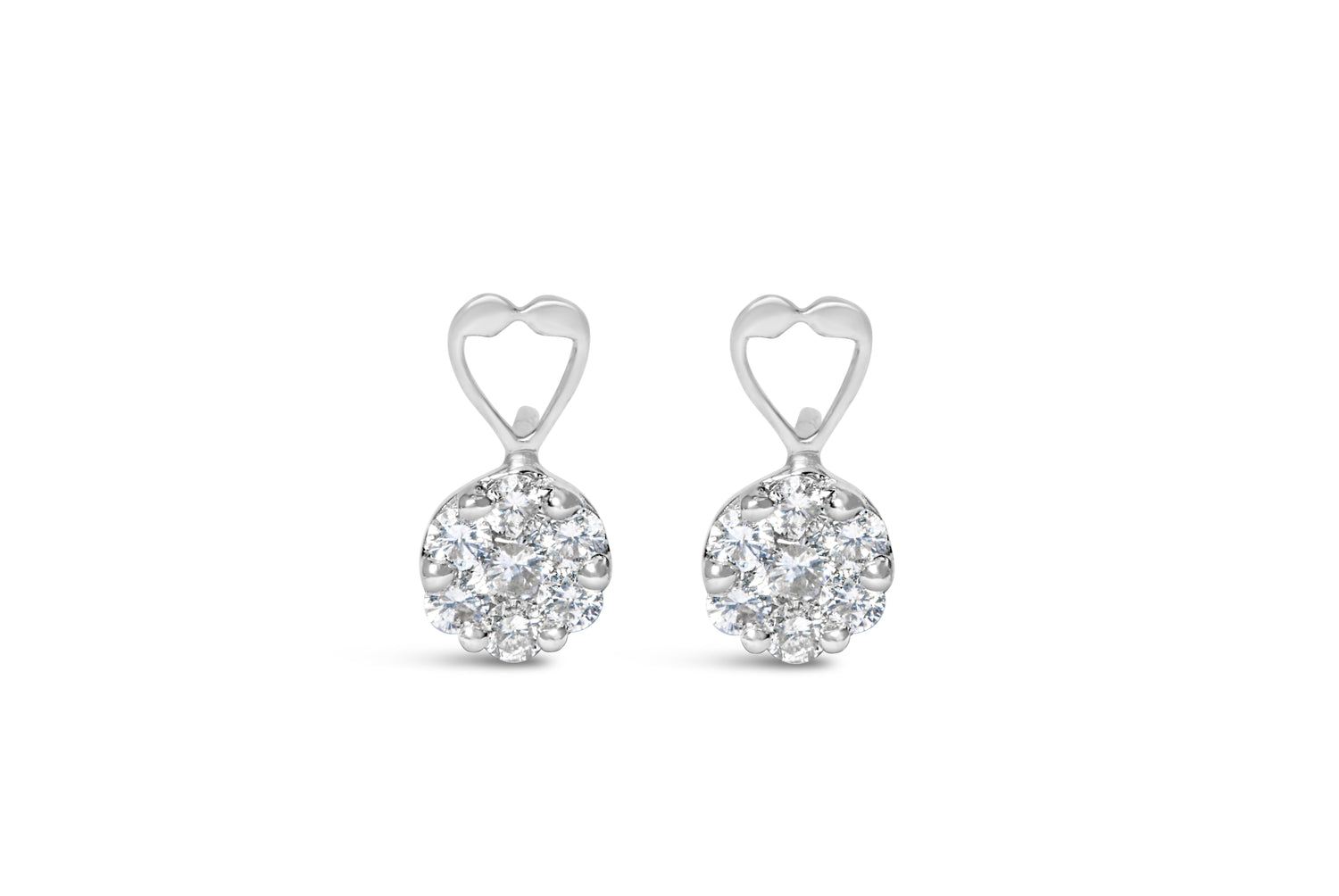 14K White Gold 1 1/4 cttw Round Cut Diamond Earrings (H-I, I1-I2) by Bids.com