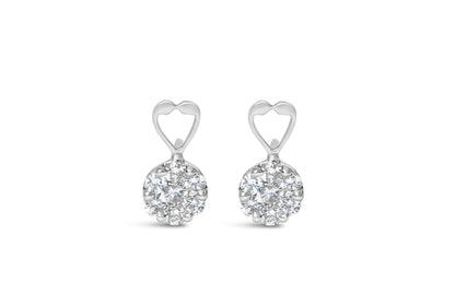 14K White Gold 1 1/4 cttw Round Cut Diamond Earrings (H-I, I1-I2) by Bids.com