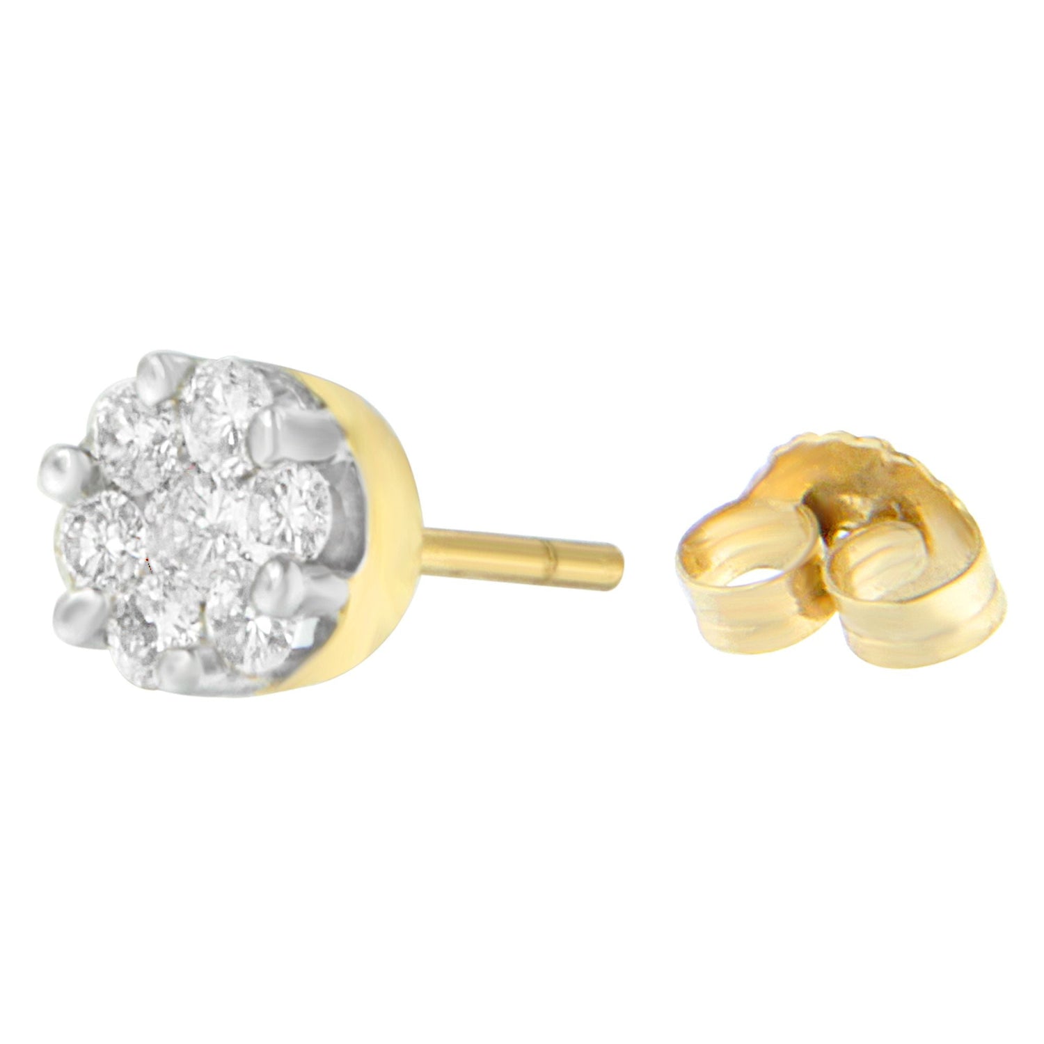 14K Yellow Gold 3/4 cttw Round Cut Diamond Stud Earring (I-J, SI2-I1) by Bids.com