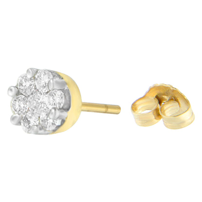14K Yellow Gold 3/4 cttw Round Cut Diamond Stud Earring (I-J, SI2-I1) by Bids.com