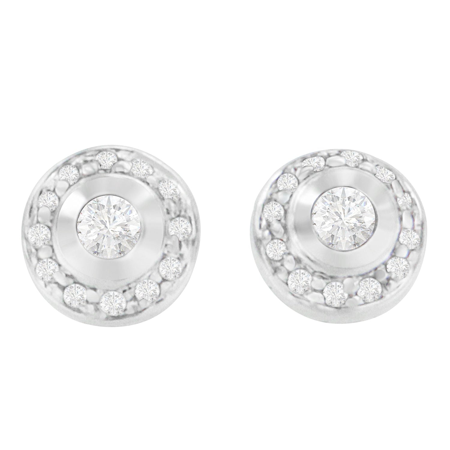 14K White Gold 1/3 cttw Round Cut Diamond Earrings (H-I, SI2-I1) by Bids.com