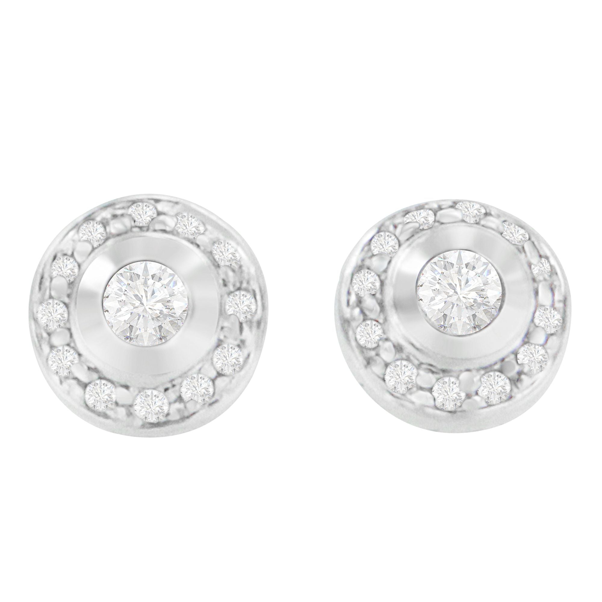 14K White Gold 1/3 cttw Round Cut Diamond Earrings (H-I, SI2-I1) by Bids.com