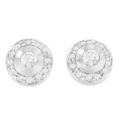 14K White Gold 1/3 cttw Round Cut Diamond Earrings (H-I, SI2-I1) by Bids.com