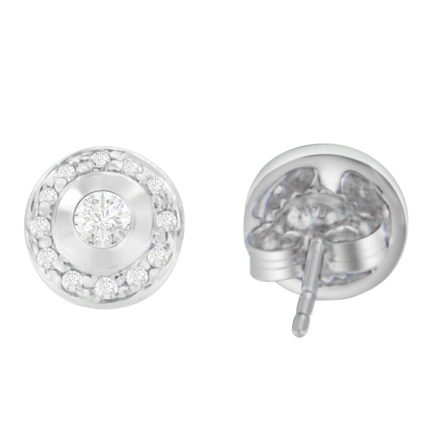 14K White Gold 1/3 cttw Round Cut Diamond Earrings (H-I, SI2-I1) by Bids.com