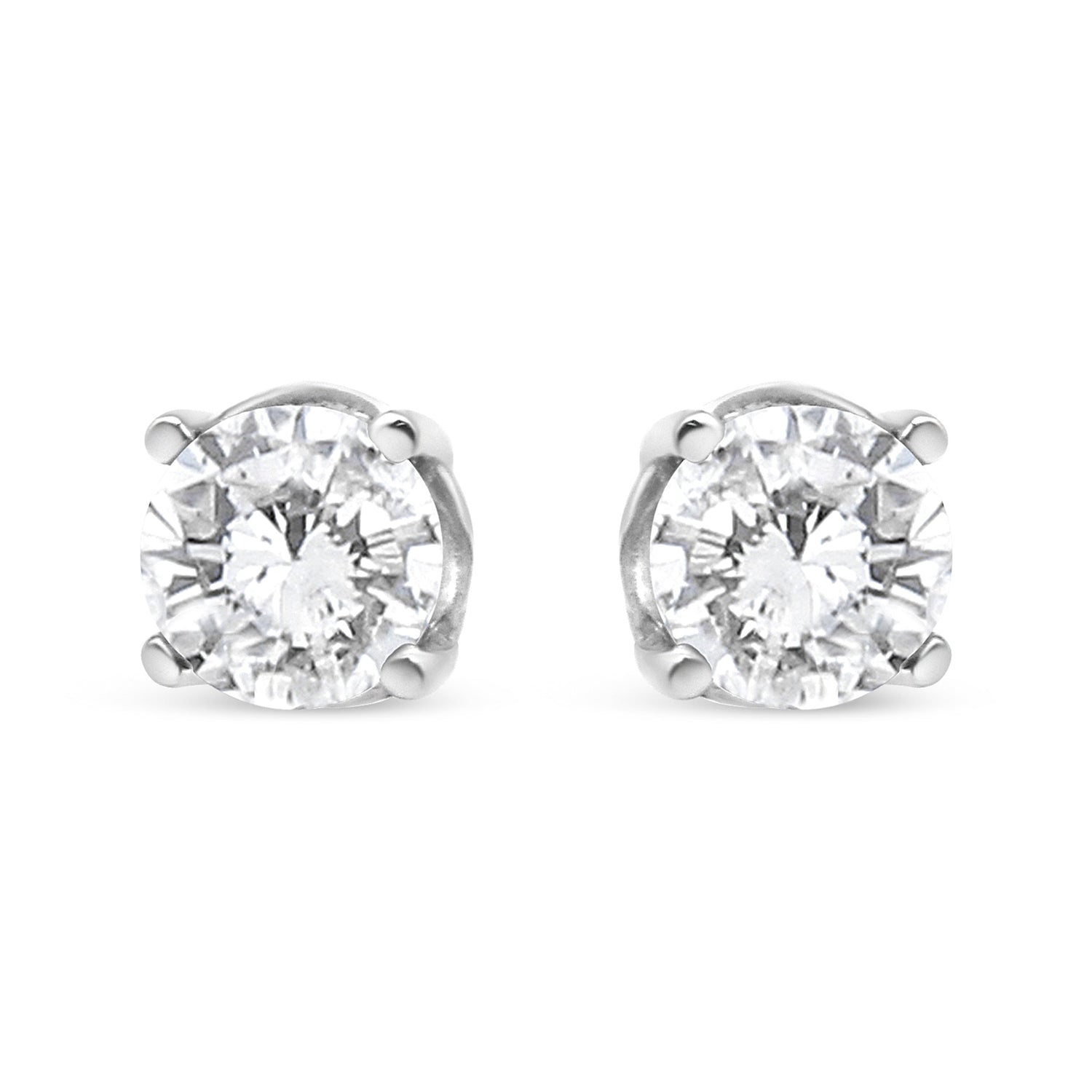 14K White Gold 3/4 Cttw Lab Grown Diamond 4-Prong Classic Stud Earrings (F-G Color, VS2-SI1 Clarity) by Bids.com