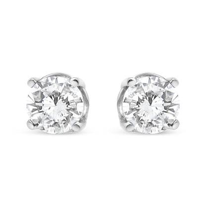 14K White Gold 3/4 Cttw Lab Grown Diamond 4-Prong Classic Stud Earrings (F-G Color, VS2-SI1 Clarity) by Bids.com