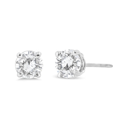 14K White Gold 3/4 Cttw Lab Grown Diamond 4-Prong Classic Stud Earrings (F-G Color, VS2-SI1 Clarity) by Bids.com