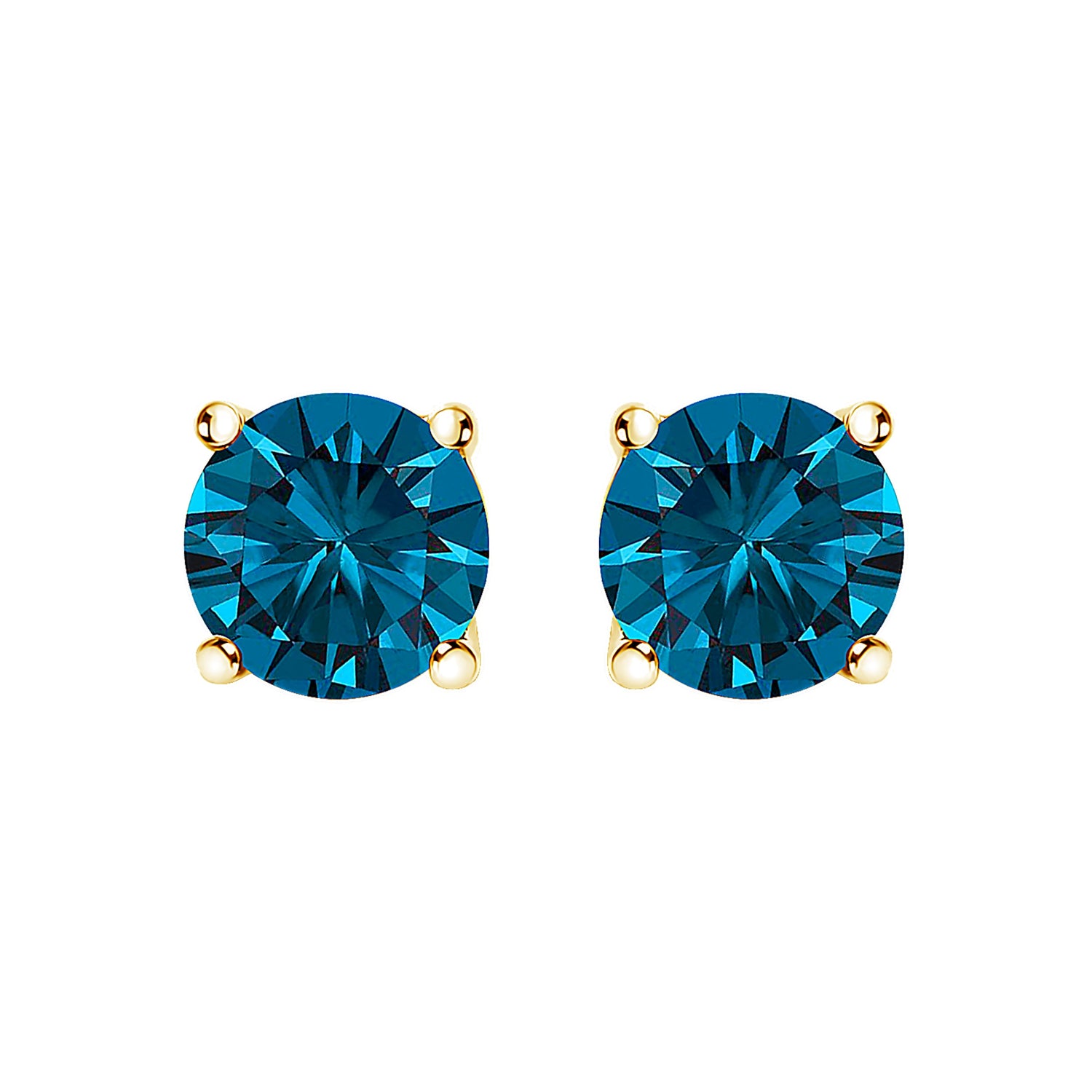 14K White Gold 1.00 Cttw Blue Lab Grown Diamond Stud Earrings with Screw Backs by Bids.com