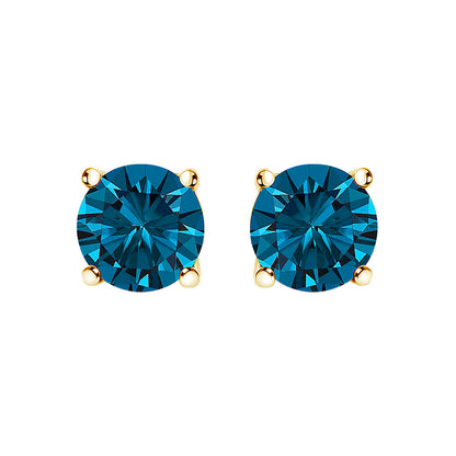 14K White Gold 1.00 Cttw Blue Lab Grown Diamond Stud Earrings with Screw Backs by Bids.com