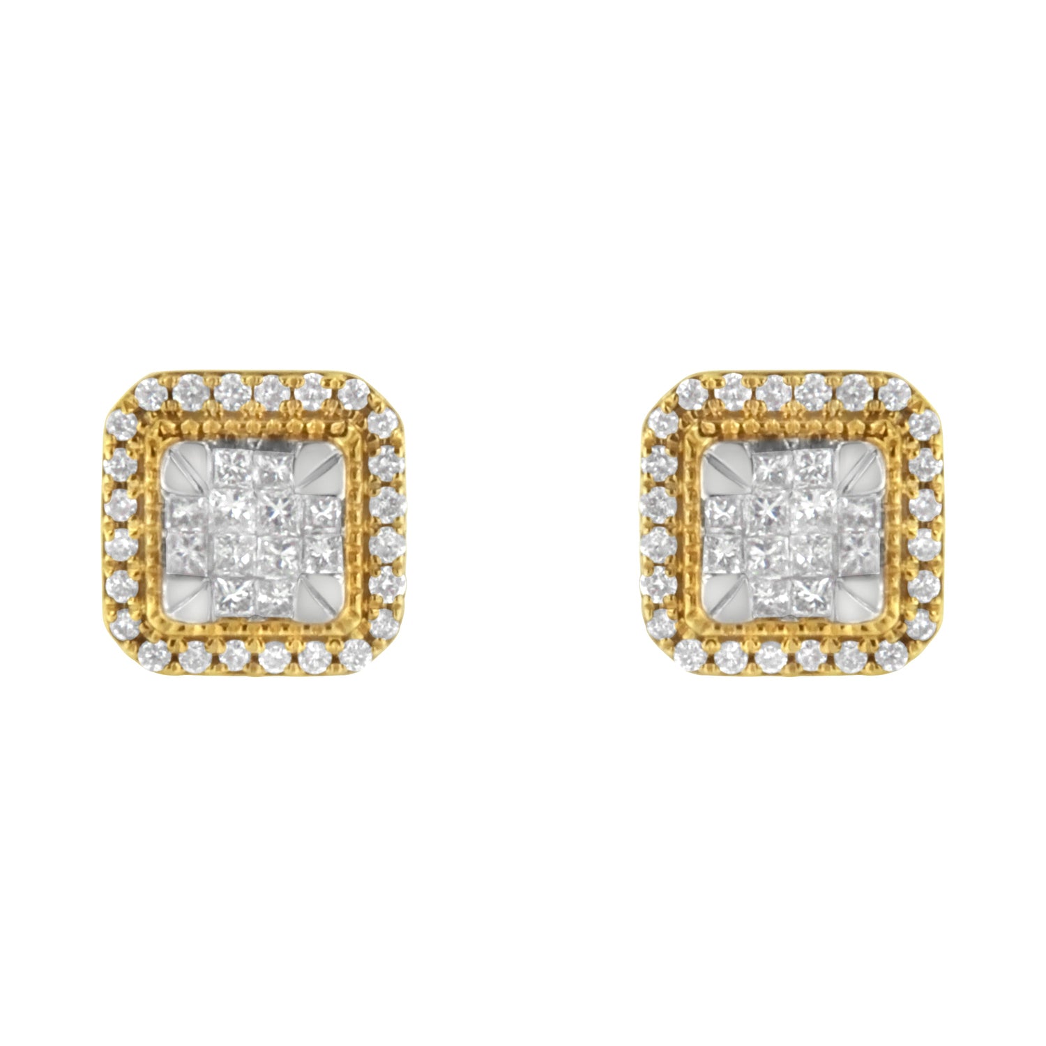 10KT Yellow Gold Diamond Stud Earrings (1/2 cttw, H-I Color, SI2-I1 Clarity) by Bids.com