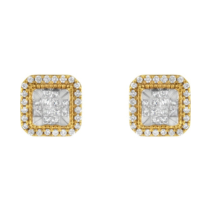 10KT Yellow Gold Diamond Stud Earrings (1/2 cttw, H-I Color, SI2-I1 Clarity) by Bids.com