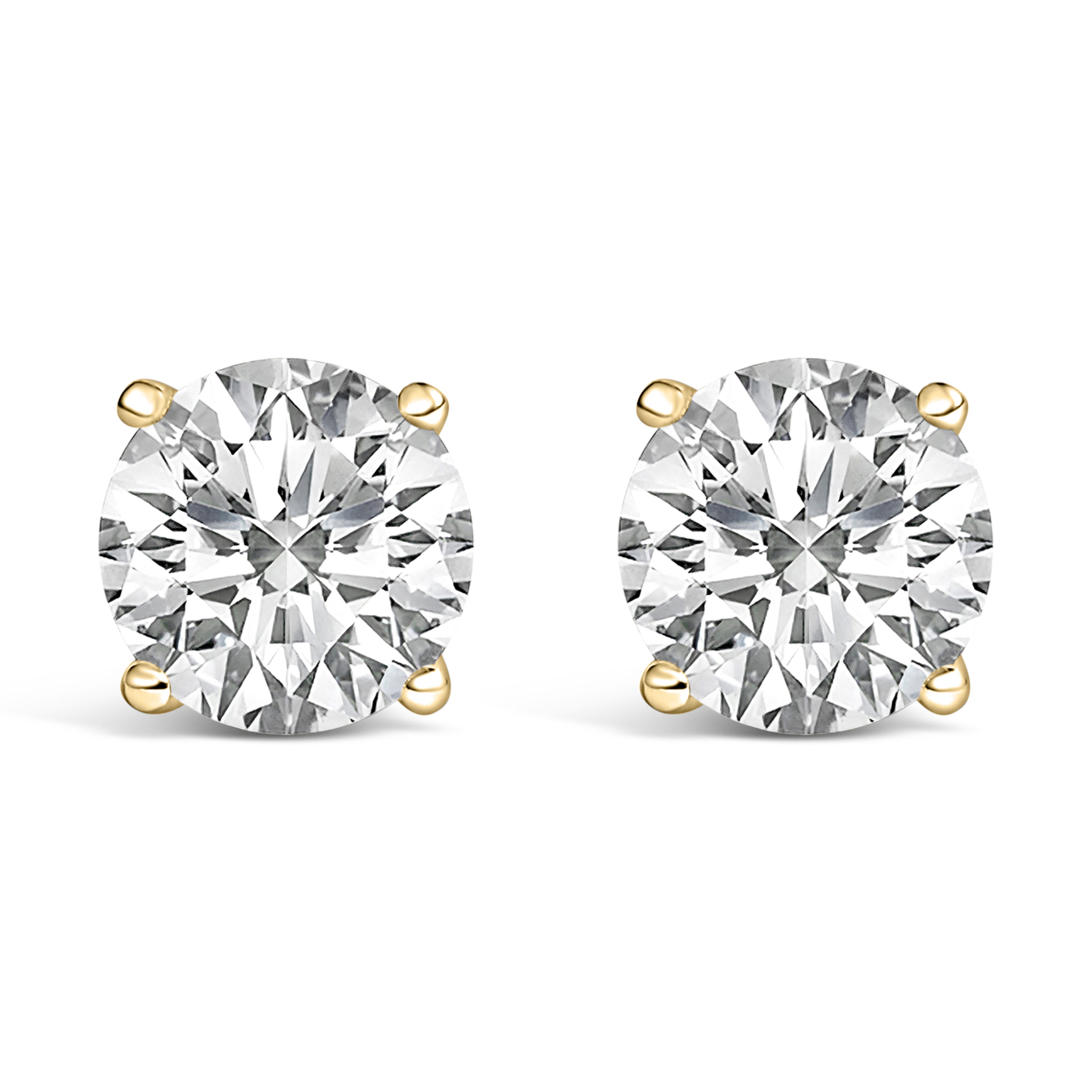 14K White Gold 1.00 Cttw Lab Grown Diamond Solitaire Stud Earrings  DestGlow
