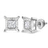 .925 Sterling Silver 1.0 Cttw Miracle Set Princess-cut Diamond Solitaire Stud Earrings (H-I Color, I2-I3 Clarity) by Bids.com