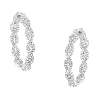 10K White Gold Diamond Hoop Earrings (1 1/2 cttw, H-I Color, I1-I2 Clarity) by Bids.com