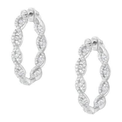 10K White Gold Diamond Hoop Earrings (1 1/2 cttw, H-I Color, I1-I2 Clarity) by Bids.com