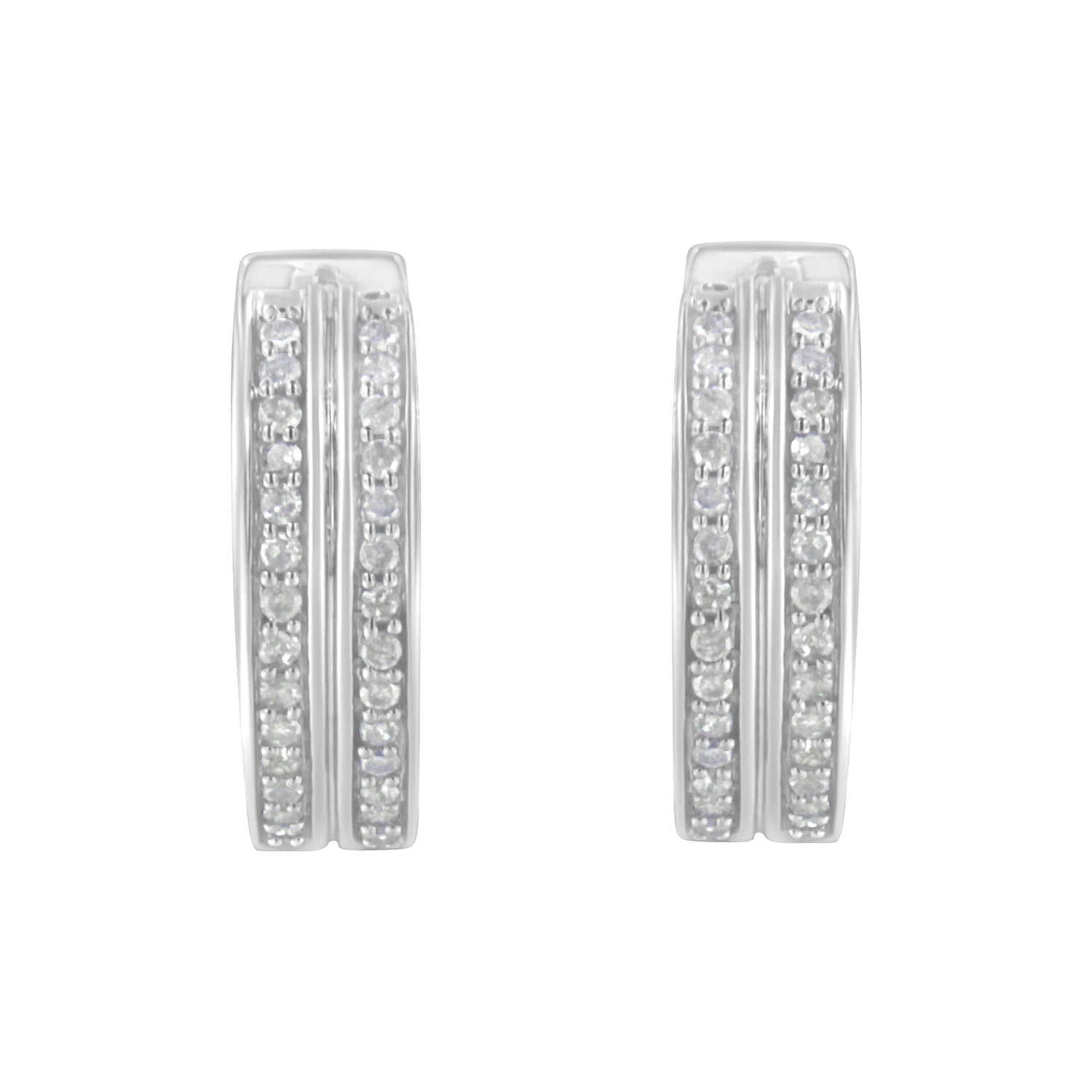 10K White Gold Diamond Hoop Earring (1/2 cttw, I-J Color, I2-I3 Clarity) by Bids.com