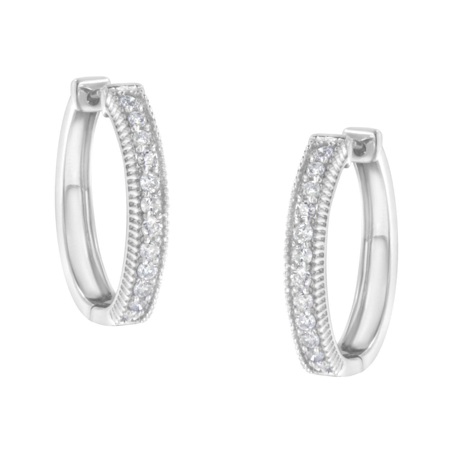 10KT White Gold Diamond Hoop Earring (1.00 cttw, H-I Color, I1-I2 Clarity) by Bids.com