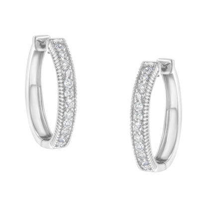 10KT White Gold Diamond Hoop Earring (1.00 cttw, H-I Color, I1-I2 Clarity) by Bids.com