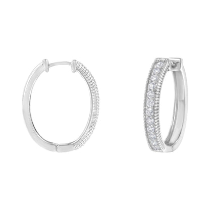 10KT White Gold Diamond Hoop Earring (1.00 cttw, H-I Color, I1-I2 Clarity) by Bids.com