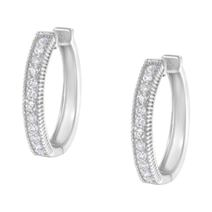 10KT White Gold Diamond Hoop Earring (1.00 cttw, H-I Color, I1-I2 Clarity) by Bids.com