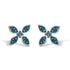 .925 Sterling Silver 1/3 Cttw Blue Diamond Floral Earrings  DestGlow