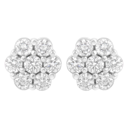 14KT White Gold 1 cttw Diamond Composite Stud Earrings (I-J, SI2-I1) by Bids.com