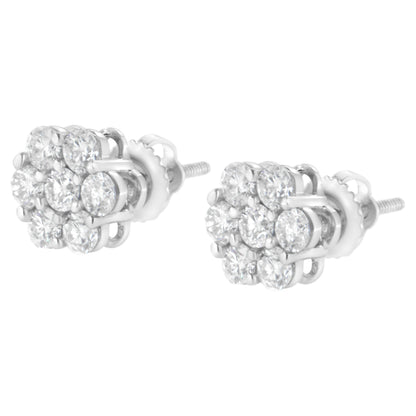 14KT White Gold 1 cttw Diamond Composite Stud Earrings (I-J, SI2-I1) by Bids.com