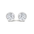 14K White Gold 1/2 Cttw Lab Grown Diamond Bezel Solitaire Stud Earrings  DestGlow