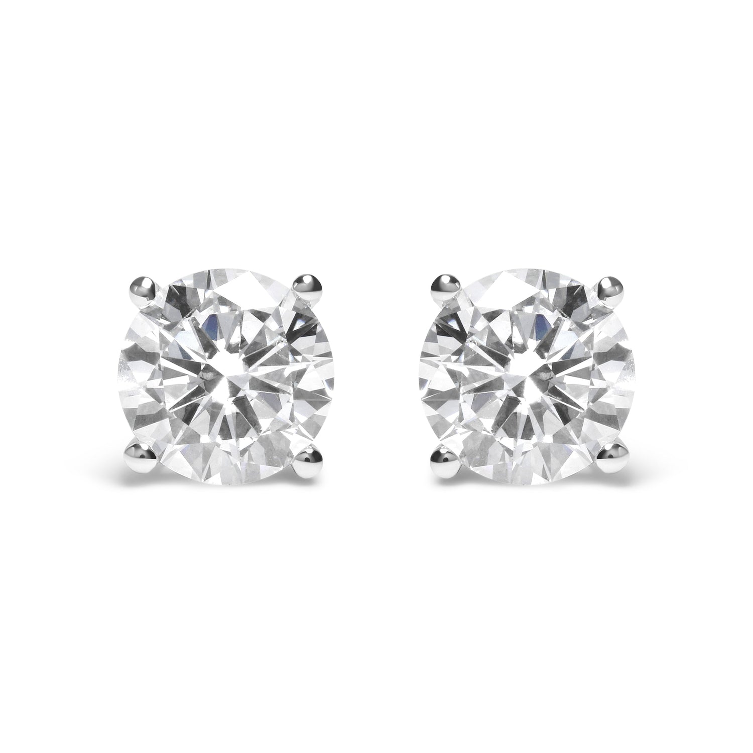 IGI Certified 14K White Gold 5.00 Cttw Round Brilliant-Cut Lab Grown Diamond Classic 4-Prong Stud Earrings with Screw Backs (F-G Color, SI1 Clarity) by Bids.com