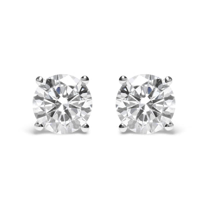 IGI Certified 14K White Gold 5.00 Cttw Round Brilliant-Cut Lab Grown Diamond Classic 4-Prong Stud Earrings with Screw Backs (F-G Color, SI1 Clarity) by Bids.com