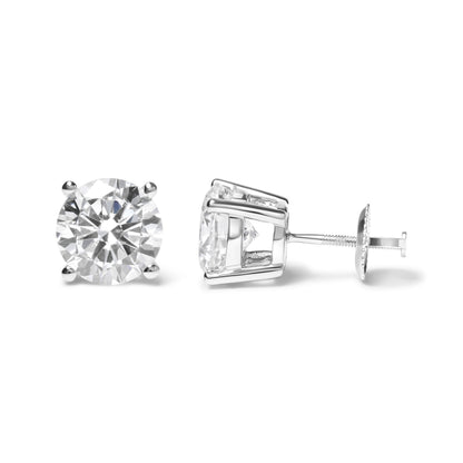 IGI Certified 14K White Gold 5.00 Cttw Round Brilliant-Cut Lab Grown Diamond Classic 4-Prong Stud Earrings with Screw Backs (F-G Color, SI1 Clarity) by Bids.com