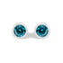 14K White Gold 1.0 Cttw Bezel Set Lab Grown Blue Diamond Solitaire Stud Earrings  DestGlow