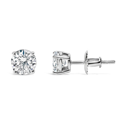 14K White Gold 1.00 Cttw Lab Grown Diamond Solitaire Stud Earrings  DestGlow