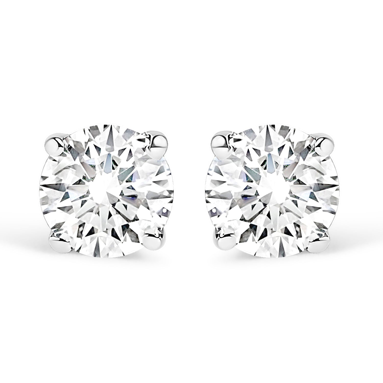 14K Yellow Gold 1.0 Cttw Lab Grown Diamond Solitaire Stud Earrings  DestGlow