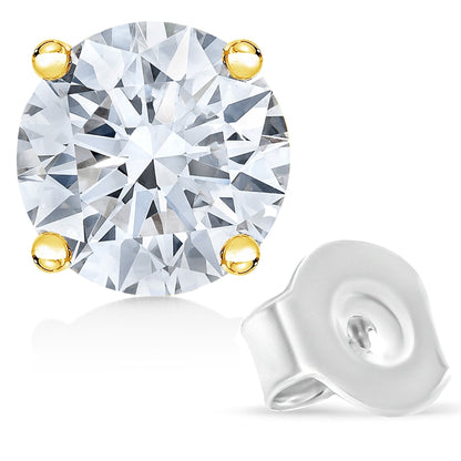 14K Yellow Gold 1.0 Cttw Lab Grown Diamond Solitaire Stud Earrings  DestGlow