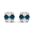 .925 Sterling Silver 2.0 Cttw Blue Diamond Composite Cluster Stud Earring  DestGlow