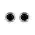 .925 Sterling Silver 1 cttw Treated Black Diamond Modern 4-Prong Solitaire Milgrain Stud Earrings (Black Color, I1-I2 Clarity) by Bids.com