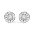 .925 Sterling Silver 1/4 Cttw Diamond Miracle Set Solitaire with Halo Stud Earrings  DestGlow