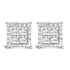 14K White Gold 2.00 Cttw Invisible Set Princess-Cut Lab Grown Diamond Wavy Quad Stud Earrings by Bids.com