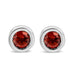 .925 Sterling Silver Bezel Set 3.5mm Created Red Ruby Gemstone Solitaire Stud Earrings by Bids.com