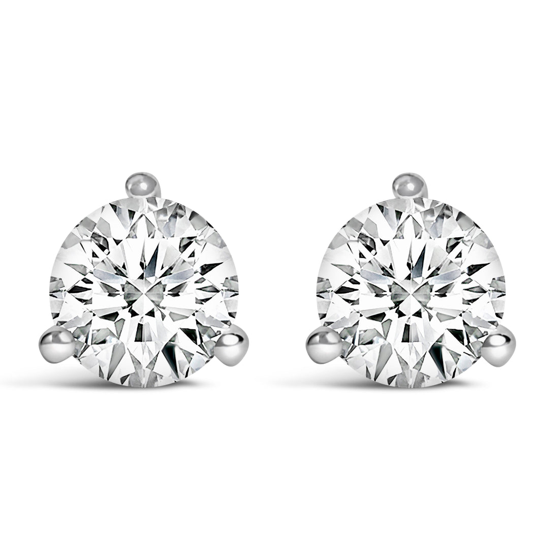 14K White Gold 2.0 Cttw 3-Prong Martini Set Brilliant Round-Cut Solitaire Lab Grown Diamond Screwback Stud Earrings (F-G Color, VS1-VS2 Clarity) by Bids.com