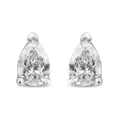 14K White Gold 1/2 Cttw Pear Shape Solitaire Lab Grown Diamond Stud Earrings (F-G Color, VS2-SI1 Clarity) by Bids.com