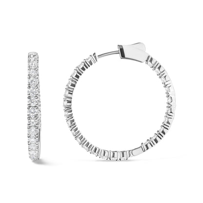 14K White Gold 5.00 Cttw Lab Grown Diamond Inside Out Hoop Earrings (F-G Color, VS1-VS2 Clarity) by Bids.com