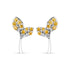 925 Sterling Silver 1/16ct TDW  Yellow Treated Diamond Leaf Earrings  DestGlow