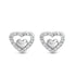 925 Sterling Silver 1/6 Cttw Diamond Open Double Heart Stud Earrings (I-J Color, I3 Clarity) by Bids.com