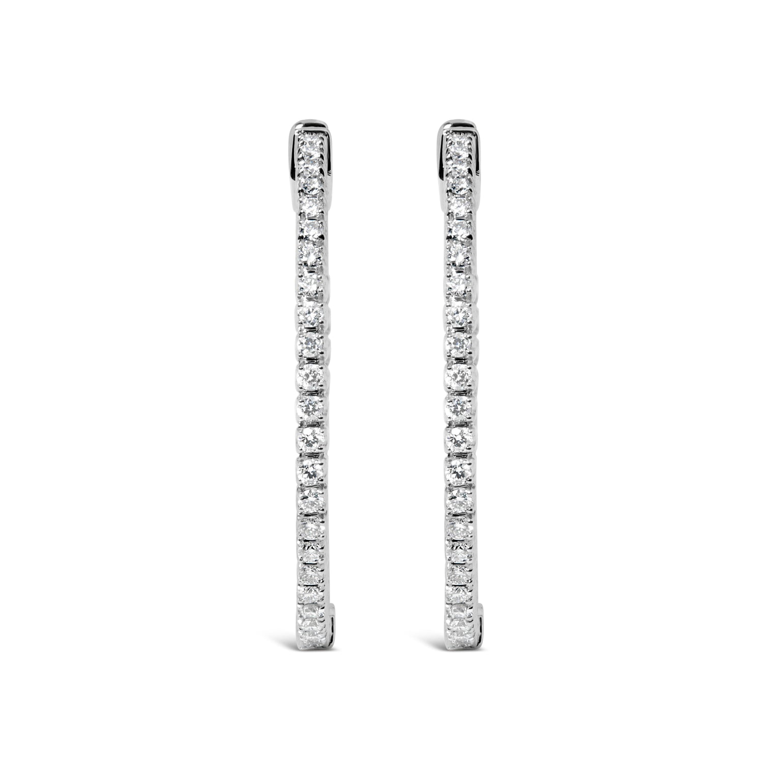 14K White Gold 1 1/2 Cttw Lab Grown Diamond Inside Out Hoop Earrings (G-H Color, VS2-SI1 Clarity) by Bids.com