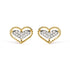 10K Yellow Gold 1/10 Cttw Diamond Heart and Beaded Halo Stud Earrings (I-J Color, I1-I2 Clarity) by Bids.com