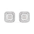 10K White Gold 5/8 Cttw Diamond Square Shaped Composite Stud Earrings (I-J Color, I1-I2 Clarity) by Bids.com